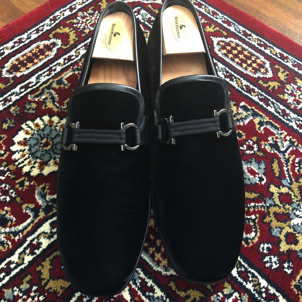 |Salvatore Ferragamo| Men's Formal Velvet Loafers